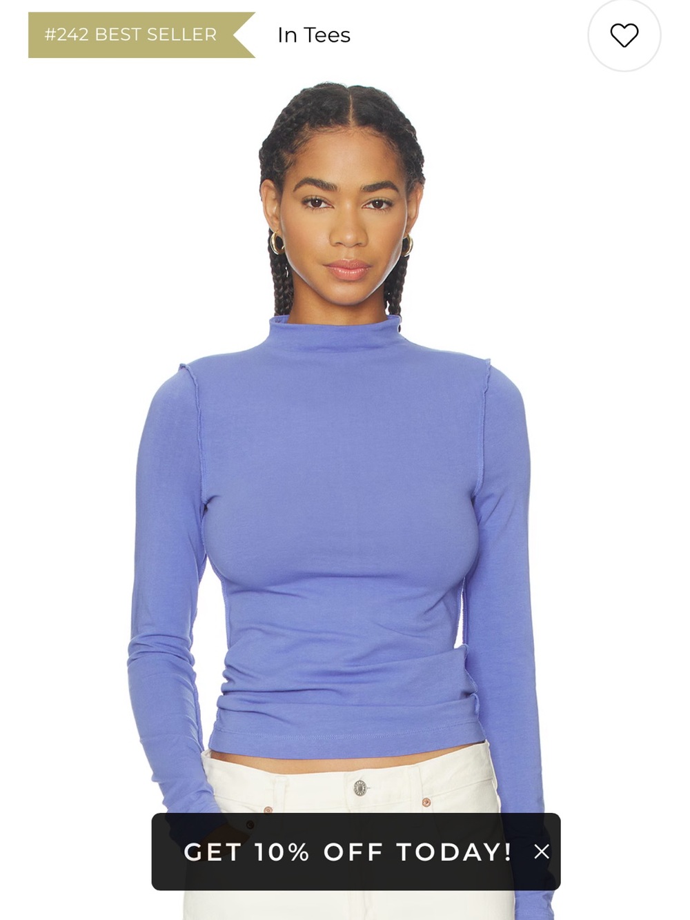 We The Free Kenzie Long Sleeve Tee/ Periwinkle/ Medium